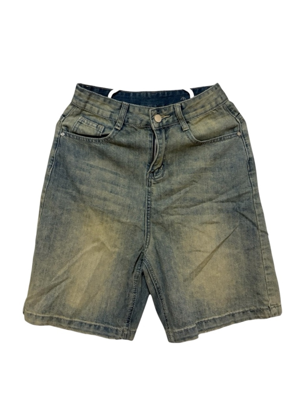 Women’s Denim Baggy Shorts in Washed Blue - Classic Casual